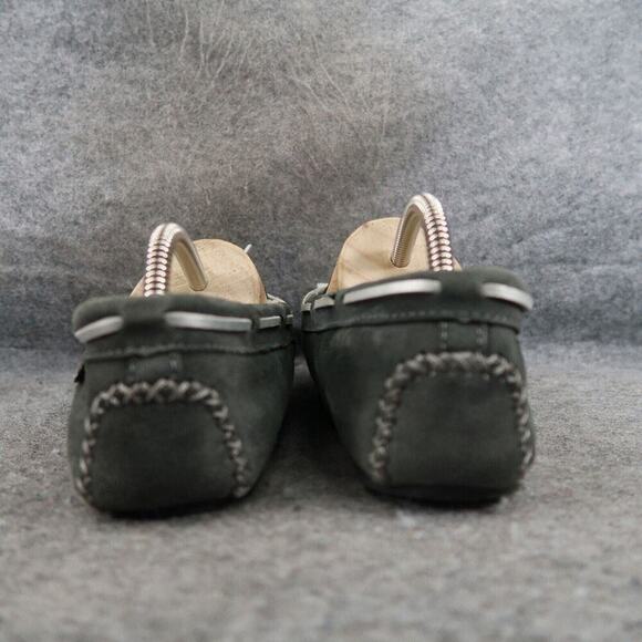 Cabelas Shoes Womens 9 Slippers Moccasin Slip On Comfort Loungewear Leather Grey - Picture 5 of 14